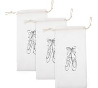 HOMOBABE Bolsas para Zapatillas de Ballet para Mujer, 3 Piezas Cierre de Cordón, Hechas de Algodón Suave para Transporte Seguro Durante Prácticas de Ballet