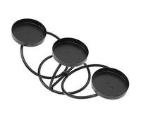 HOMOBABE Candelabro de Hierro Artesanal Negro para Velas de Té, Triple Portavelas Copas de Vidrio, Decoración Europea para Hogar y Restaurantes, Adorno de Mesa Elegante y Resistente