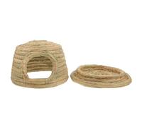 HOMOBABE Casa Nido Tejido para Conejos Pequeños, Conejillos de Indias y Hámsteres, Tamaño Pequeño Tipo Castillo, Cama para Mascotas en Interior, Accesorio Cómodo y Seguro