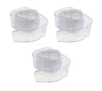 HOMOBABE Cinta Navideña de Plata para Manualidades Diseño Hermoso, Alta Densidad y Resistente al Desgaste, 3 Piezas de 2 Metros para Decoración de Fiesta y Envoltura