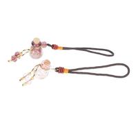 HOMOBABE Colgante de Aromaterapia Botella de Vidrio Luminosa y Duradera para Decoración de Vestido y Limpieza de Aire, Pack de 2 Piezas en Colores Café y Rosa