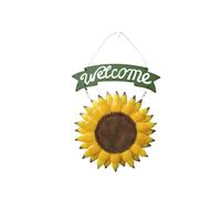 HOMOBABE Colgante de Bienvenida de Hierro Vintage Diseño de Girasol para Decoración de Hogar y Jardín en Club o Tienda