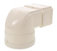 HOMOBABE Conector de Codo para Drenaje Residencial y Villa, Pvc Blanco Diseño Cuadrado para Gestión del Agua y Fácil Instalación