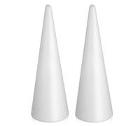 HOMOBABE Conos de Espuma de Color Blanco para Manualidades 2 Unidades 40 Cm Altura X 13 Cm Base Material de Bricolaje para Decoraciones Navideñas Centros de Mesa Boda y Proyectos