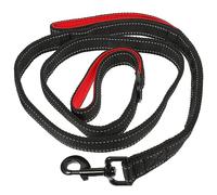 HOMOBABE Correa para Perros con Doble Correa Duradera para Pasear Mascotas Diseño Ergonómico y Control Manual Color Gris y Rojo para Perros Pequeños y