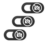 HOMOBABE Cubierta Deslizante Ultra Delgada para Cámara Web Portátil, Accesorio Decorativo de Abs Negro, Pack de 3 Piezas, Protección de Privacidad para Ordenador y Tableta