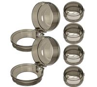 HOMOBABE Cubiertas para Perillas de Cocina Gas para Bebés, 6 Piezas de Plástico Negro, Protección de Seguridad Infantil Antideslizante para Estufa, Bloqueo Seguro para Cocina Hogar
