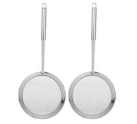 HOMOBABE Cuchara Coladora de Acero Inoxidable Malla Fina para Separar Grasa y Filtrar Aceite, Espumadera para Olla Caliente Diseño Profesional y Mango Largo, Pack de 2 Unidades