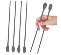 HOMOBABE Cuchara de Silicona 2 1 Palillos Multiusos Utensilio de Cocina Diseño Elegante para Bebidas y Postres Palillos Reutilizables
