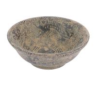 HOMOBABE Cuenco Decorativo Vintage de Mármol Blanco Pequeño, Grabado Antiguo Artesanal, Decoración de Escritorio y Mesa para Oficina y Hogar, Adorno Elegante Multifuncional