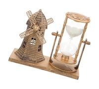 HOMOBABE Decoración Vintage de Mesa Faro Marino y Reloj de Arena, Adorno de Escritorio Estable y Ligero para Oficina y Dormitorio