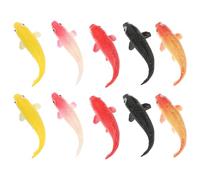 HOMOBABE Figuras Decorativas De Peces De Plástico para Acuario, Carpa Artificial De Fantasía Mini, 10 Piezas Multicolor, Decoración Acuática para Peceras y Tanques
