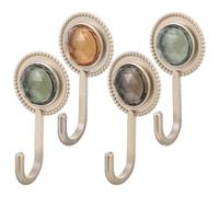 HOMOBABE Ganchos de Pared sin Taladro Adhesivo Fuerte Rastro, Diseño Elegante Cristales, 4 Piezas para Colgar Toallas y Ropa en Baños y Detrás de Puertas Color Aleatorio