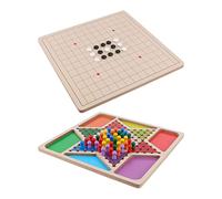 HOMOBABE Gobang para Niños de Madera Juguete Educativo 2 1 para Desarrollar Habilidades Sociales Juguete de Mesa Diversión Casa