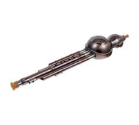 HOMOBABE Instrumento de Calabaza Chino Hulusi Metálico Embalaje en Caja de Cuero, Flauta Tradicional para Interpretación Musical y Obsequio Cultural Estilo