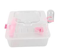 HOMOBABE Jaula Portátil para Hámster Resistente Accesorios de Alimentación y Bebida Fácil de Limpiar Transportín para Hámsters Jaula Pequeña para Viajes y Transporte de Animales Pequeños