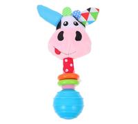 HOMOBABE Juguete de para Bebés con Diseño de Animales Teether y Campana Juguete Infantil Ecológico para Niñas para Estimulación Sensorial y Desarrollo