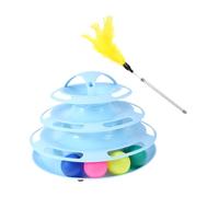 HOMOBABE Juguete para Gatos Movimiento Incluye Varita de Juguete Desmontable Color Azul para Mantener Mascota y Feliz