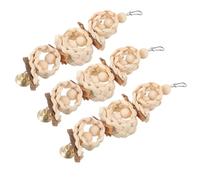 HOMOBABE Juguete para Pájaros en Jaula 3 Piezas Columpio para Loros Masticable Hoja de Maíz Natural Decoración para Periquitos y Aves de Compañía Entrenamiento Interactivo