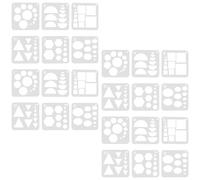 HOMOBABE Kit de 24 Plantillas Geométricas de Pet para Dibujo Técnico Formas Círculo, Cuadrado, Triángulo y Hexágono, Ligero y Preciso para Oficina y Mochila Escolar