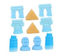 HOMOBABE Miniaturas de Edificios Accesorios de Resina para Decoración de Casas de Muñecas Incluye Torre Inclinada Estatua Moai y Columna Romana para Decoración de Miniatura