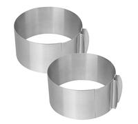 HOMOBABE Molde de Anillos Redondos de Acero Inoxidable para Tartas Mousse, Práctico y Expandible, Adecuado para Hornear en Reuniones Familiares Pequeñas, Paquete de 2 Piezas