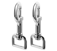 HOMOBABE Mosquetones para Correa de Perro de Aleación de Zinc Plata, Cierre a Presión Giratorio 360 Grados, Pack de 2 para Uso Versátil en Correas y Equipaje