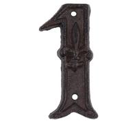 HOMOBABE Número de Dirección Diseño Retro Fácil de Leer y Remover Negro de Puerta de Hierro Fundido y Tornillos de Montaje para Uso Interior