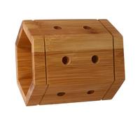 HOMOBABE Organizador de Utensilios de Cocina de Madera con Diseño Hexagonal Perforado Soporte para Cubiertos y Menaje Contenedor para Almacenamiento Ordenado Encimeras