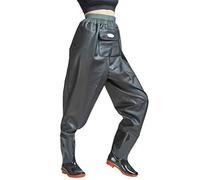 HOMOBABE Pantalones De Vadeador con Zapato PVC Antideslizante, Medio Cuerpo, Transpirable, Talla 41, Negros por Fuera y Verdes por Dentro, para Pesca y Actividades Acuáticas Al Aire Libre