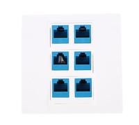 HOMOBABE Placa de Pared Conector Keystone Extraíble Ethernet Cat 6 de 6 Conexión sin Corrosión, Material Plástico Blanco para Cable Ethernet y Cat5e