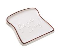HOMOBABE Plato de Porcelana Ligero y Apto para Lavavajillas Forma de Tostada Bandeja Creativa de Cerámica Adecuado para Cocina y Bodas para Pan y Postres