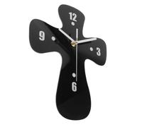 HOMOBABE Reloj de Pared Diseño de Cruz Moderna Silencioso de Acrílico y Movimiento de Cuarzo Ultra Silencioso para Decoración de Habitación de Oración