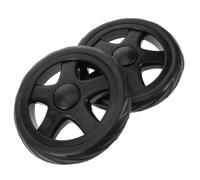 HOMOBABE Ruedas de Repuesto para Carrito de Compras 2 Piezas Negras de Plástico Resistente Ruedas Pequeñas para Subir Escaleras Compatibles Carros de Supermercado y Lavandería