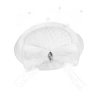 HOMOBABE Sombrero Fascinador Blanco para Mujer Decoración de Malla y Encaje, Práctico y Elegante para Bodas y Fiestas de Banquete