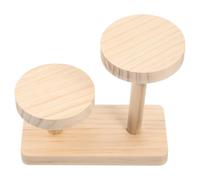HOMOBABE Soporte de Escritorio para Joyas de Madera Khaki Exhibidor de Múltiples Niveles y Diseño Escalonado, Adecuado para Joyeros y Tocadores en Casa