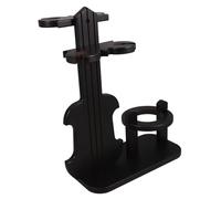 HOMOBABE Soporte de Vino de Madera Forma de Violín Organizador de Botellas de Vino Estante de Almacenamiento para Cocina Bar y Despensa Diseño Vintage y Funcional con Copas Colgantes