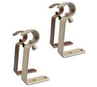 HOMOBABE Soportes para Barra de Cortina Retro de Hierro Resistente, Paquete 2 Unidades en Color Cobre Antiguo y Dorado Claro, Soporte para Cortinas Decorativo y Funcional para Ventanas