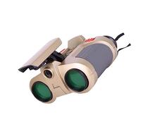 HOMOBABE Telescopio Binocular de Juguete 4x30 Luz Emergente para Niños, Diseño Plegable y Compacto, Visión Nocturna para Actividades al Aire Libre, Obsequio Infantil Verde sin Batería