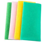 HOMOBABE Toallas Exfoliantes de Baño de Nylon 4piezas para Cuerpo, Paños para Hacer Burbujas Suaves y Fáciles de Almacenar, Ideales para Ducha Diaria Color Aleatorio