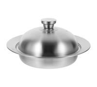 HOMOBABE Vaporera de Acero Inoxidable Multifuncional Diseño Práctico y Tapa, Cesta de Vapor para Cocina y Restaurante, Color Plata, Material Acero Inoxidable y Madera