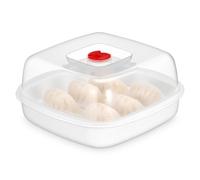 HOMOBABE Vaporera para Microondas de Alta Temperatura Tapa Anti Salpicaduras, Plato Versátil para Cocinar al Vapor Verduras y Pescado en Cocina al Vapor