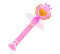 HOMOBABE Varita Mágica de Juguete Brillante para Niñas, Mini Tamaño Luz y Música, Varita de Hada Forma de Corazón para Fiestas de Disfraces y Cumpleaños, Set 12 Canciones, Color Rosa