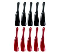 HOMOCONO 10 Piezas de Calzadores Mango Racional de Plástico Negro, Superficie Lisa sin Bordes, Portátiles y Resistentes para Uso Doméstico y Viaje