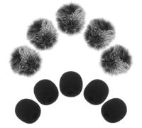 HOMOCONO 10 Protectores de Viento para Micrófono de Solapa, Diseño Transpirable de Espuma y Felpa, Accesorios Portátiles para Grabaciones en Interiores