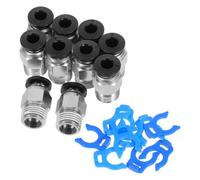 HOMOCONO 10juegos Conectores Neumáticos Rectos de Metal para Impresoras Accesorios DIY con Unión Rápida y Rosca Compatibles con Compresores de Aire Paquete