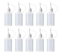 HOMOCONO 10piezas Botellas Dosificadoras de Pegamento Transparente con Punta Aguja Recargables y Exprimibles para Manualidades y Adhesivos Frascos Plásticos con Dosificador Color Aleatorio
