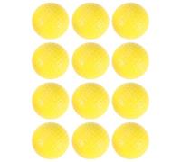 HOMOCONO 12 Piezas Balones de Golf de Práctica Amarillas, Juego Flexible | Resina Sintética y Goma, Vuelo Equilibrado, para Swings, Putts y Chips en Juegos o Práctica Interior
