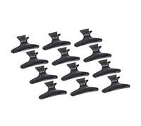 HOMOCONO 12 Pinzas Cabello Negras de Plástico, Clips Firmes que No Dejan Marcas, Ideales para Uso en Salones de Belleza y Uso Individual