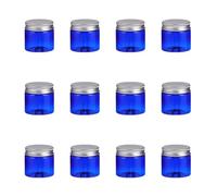 HOMOCONO 12 Tarros Vacíos de 50g para Cremas y Cosméticos con Tapa de Aluminio y Cuerpo de Pet, Portátiles para Viajes y Uso en Casa
